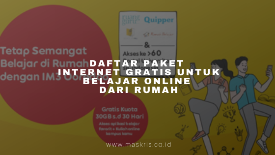 Paket Internet gratis belajar di rumah Indosat