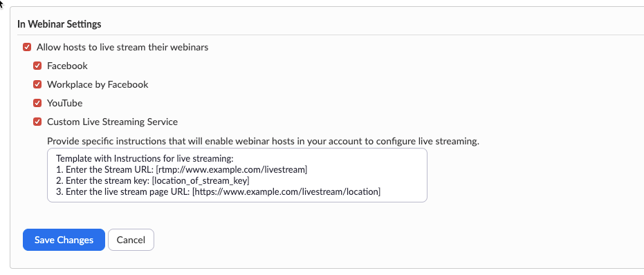 enable livestream webinar