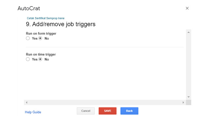 Add remove job triggers
