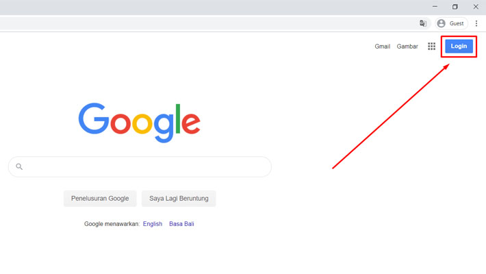 Login Google di Browser Google Chrome