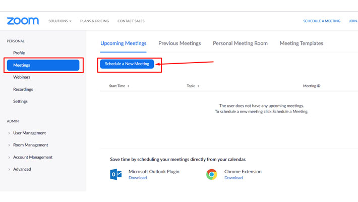 Schedule a New Meeting Zoom