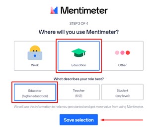 Save Selection Mentimeter