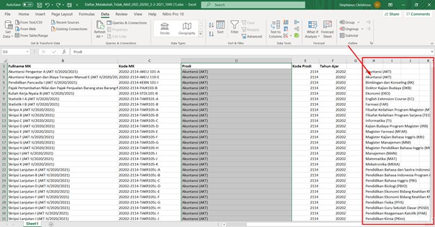 Proses Filter Data Excel Selesai