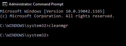 Command cleanmgr