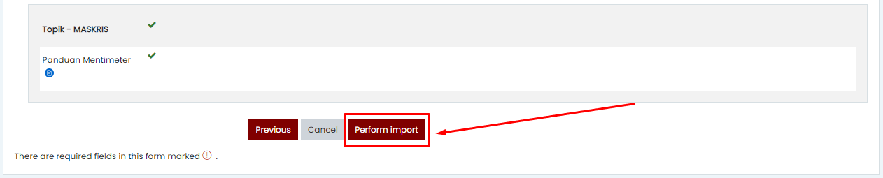 perform import